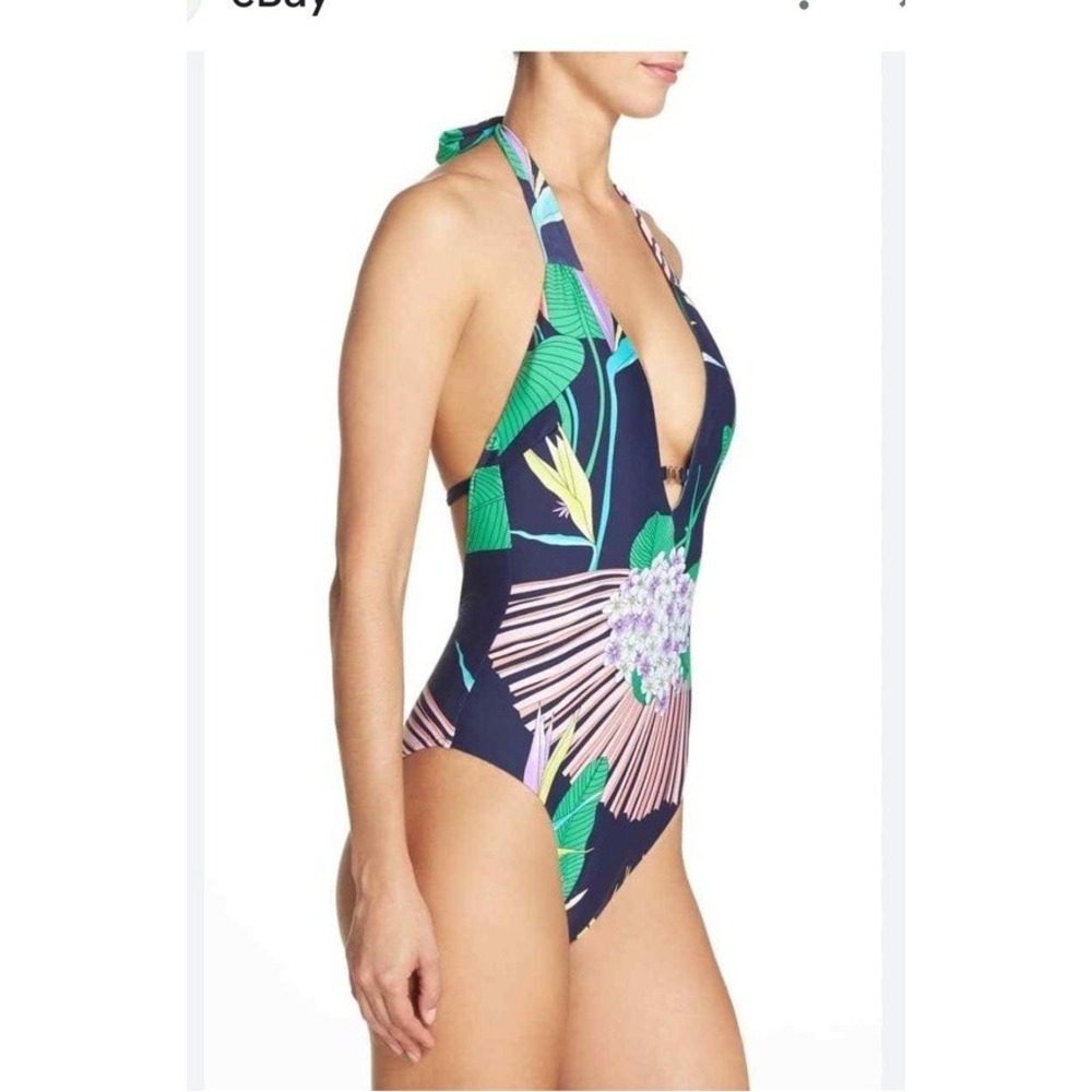 Sz 10 TRINA TURK Midnight Paradise Swimsuit And Cover Up Pants Size M